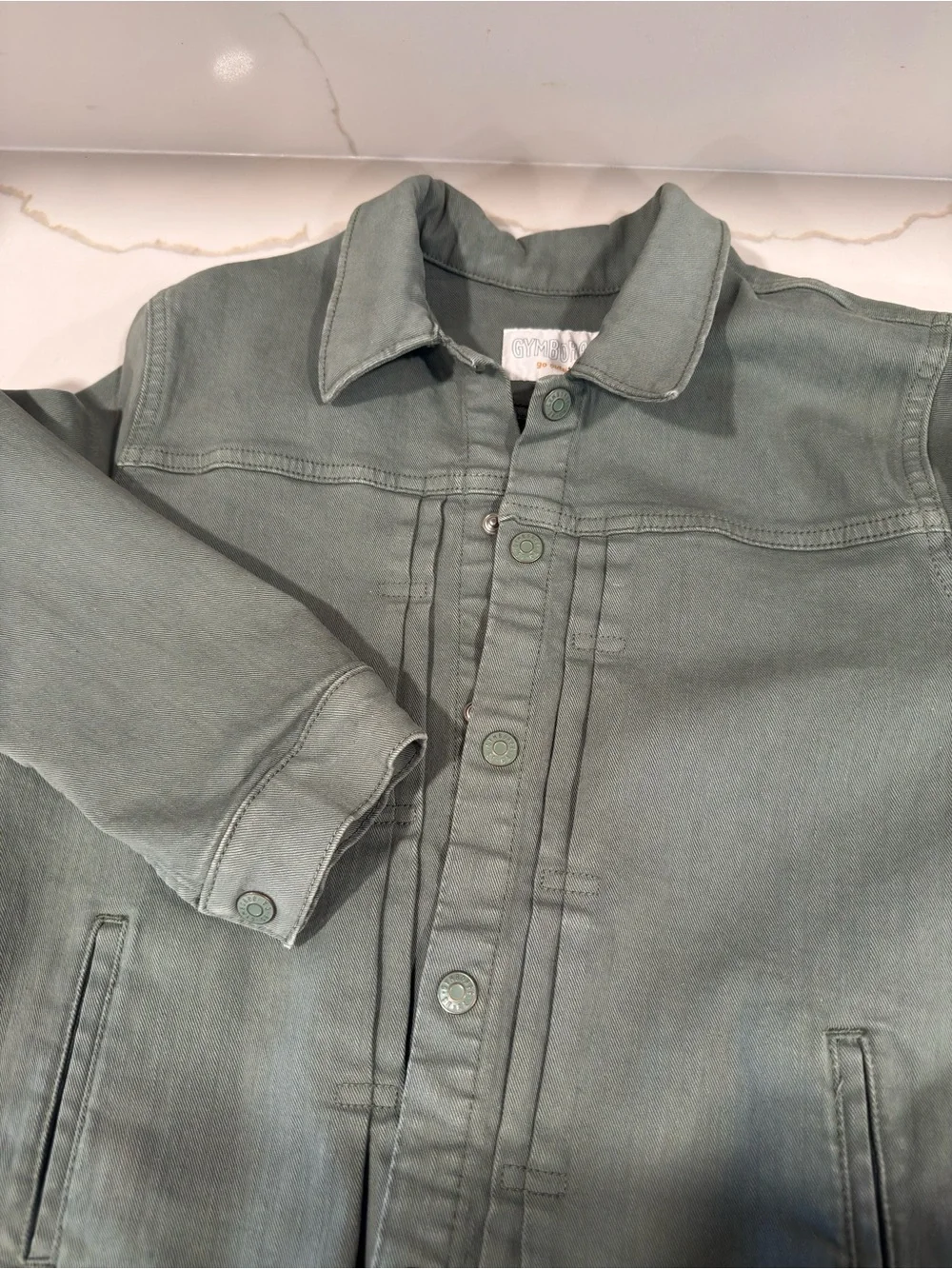 Gymboree Boys Olive Green Denim Jacket Size X-Large (14) back to school